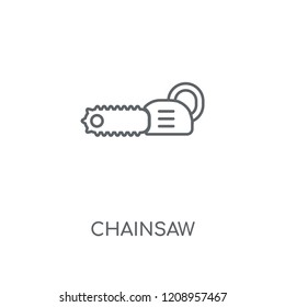 Chainsaw linear icon. Chainsaw concept stroke symbol design. Thin graphic elements vector illustration, outline pattern on a white background, eps 10.
