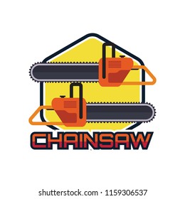 chainsaw logo isolated on white background. vector illustration
