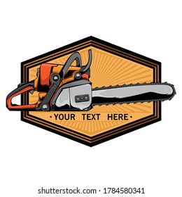 chainsaw logo, vector EPS 10