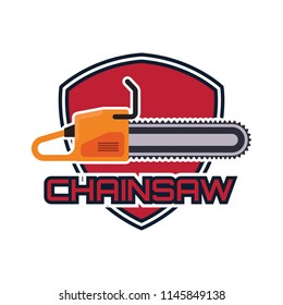 chainsaw logo. vector illustration