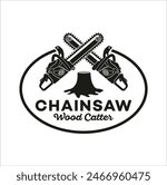 chainsaw logo vector template illustration design