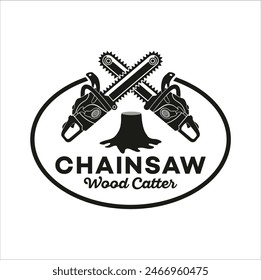 chainsaw logo vector template illustration design