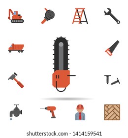 chainsaw, lumberjack, industry icon. Universal set of construction for website design and development, app development