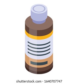 Chainsaw motor oil icon. Isometric of chainsaw motor oil vector icon for web design isolated on white background