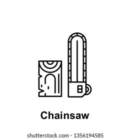 chainsaw outline icon. Element of labor day illustration icon. Signs and symbols can be used for web, logo, mobile app, UI, UX