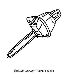 Chainsaw is Part of Mechanical Equipment Device Hand Drawn Vector Icon Set.