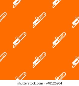Chainsaw pattern repeat seamless in orange color for any design. Vector geometric illustration