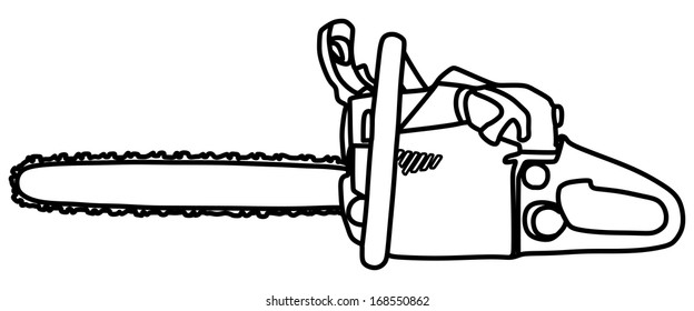 chainsaw, petrol chain saw, Vector, illustration 