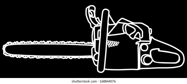 chainsaw, petrol chain saw, Vector, illustration 