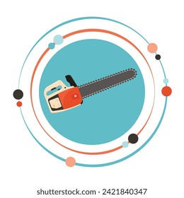 Chainsaw power tool vector illustration graphic icon symbol
