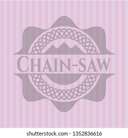 Chain-saw realistic pink emblem