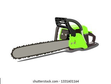 chainsaw realistic vector illustration isolated