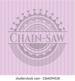 Chain-saw retro pink emblem