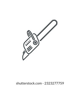 Chainsaw, saw, tool, repairs, building, interior icon, vector illustration