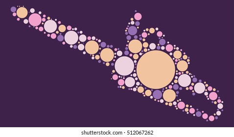 Chainsaw shape vector design by color point
