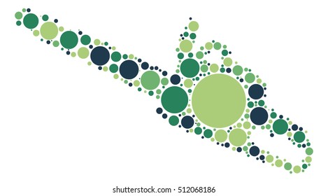 Chainsaw shape vector design by color point
