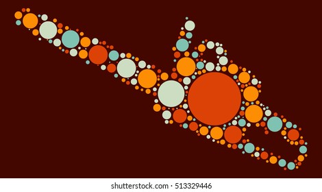 Chainsaw shape vector design by color point
