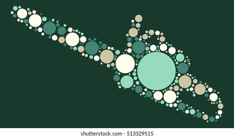 Chainsaw shape vector design by color point

