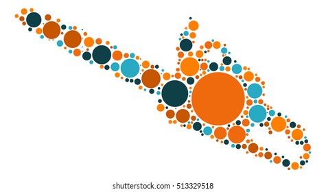 Chainsaw shape vector design by color point
