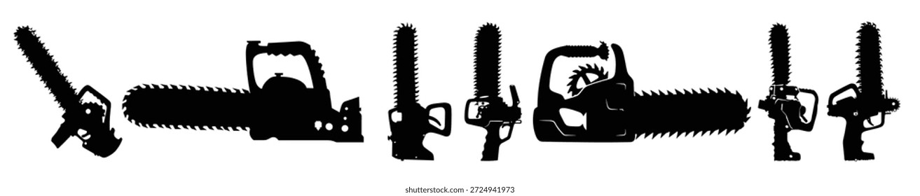 Ilustración vectorial de Paquete Clipart de sierra de cadena
