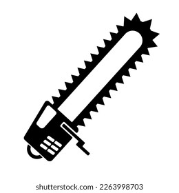 Chainsaw silhouette icon. Cutting tool. Vector.