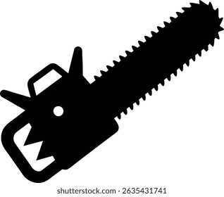 Chainsaw silhouette icon vector illustration design