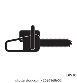 chainsaw tool flat icon vector
