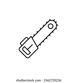 Chainsaw tool icon. Simple line, outline vector of construction tools icons for ui and ux, website or mobile application