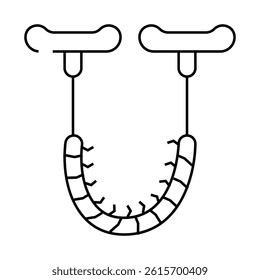 chainsaw tool line icon vector. chainsaw tool sign. isolated contour symbol black illustration