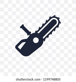 Chainsaw transparent icon. Chainsaw symbol design from Construction collection. Simple element vector illustration on transparent background.