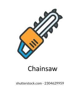 Ilustración de diseño de iconos de contorno de vector de chainsaw. Símbolo agrícola sobre el fondo blanco archivo EPS 10
