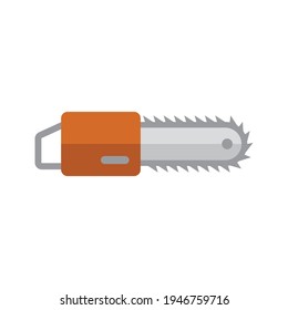 Chainsaw vector flat icon on white background