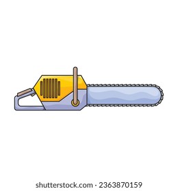Chainsaw vector icon. Color vector icon isolated on white background chainsaw.
