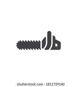 Chainsaw vector icon. filled flat sign for mobile concept and web design. Power saw glyph icon. Symbol, logo illustration. Vector graphics