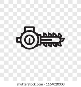 Chainsaw vector icon isolated on transparent background, Chainsaw logo concept