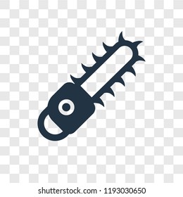 Chainsaw vector icon isolated on transparent background, Chainsaw transparency logo concept