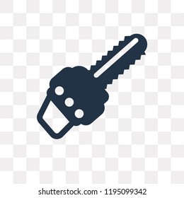 Chainsaw vector icon isolated on transparent background, Chainsaw transparency concept can be used web and mobile