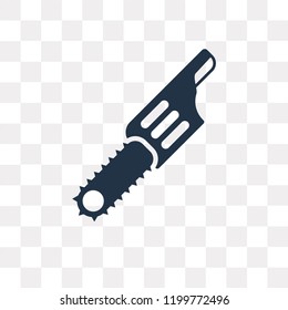 Chainsaw vector icon isolated on transparent background, Chainsaw transparency concept can be used web and mobile