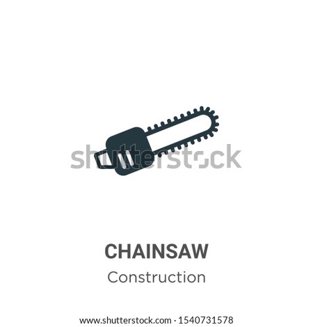 Chainsaw vector icon on white background. Flat vector chainsaw icon symbol sign from modern construction collection for mobile concept and web apps design.