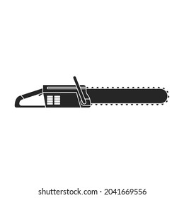 Chainsaw vector icon.Black vector icon isolated on white background chainsaw.