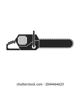 Chainsaw vector icon.Black vector icon isolated on white background chainsaw.