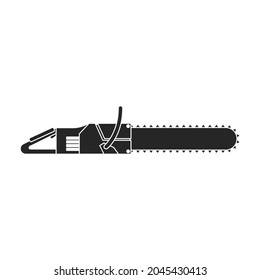 Chainsaw vector icon.Black vector icon isolated on white background chainsaw.