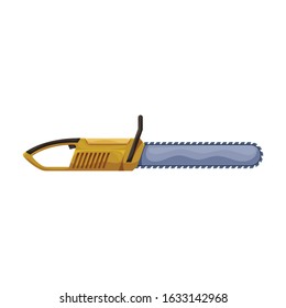 Chainsaw vector icon.Cartoon vector icon isolated on white background chainsaw.