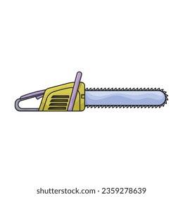 Chainsaw vector icon.Color vector icon isolated on white background chainsaw.