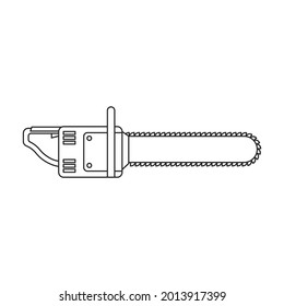 Chainsaw vector icon.Outline vector icon isolated on white background chainsaw.