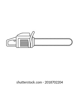 Chainsaw vector icon.Outline vector icon isolated on white background chainsaw .