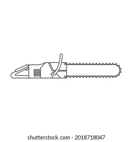 Icono vectorial de Chainsaw.Icono vector de contorno aislado en la sierra de fondo blanca.