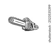 Chainsaw vector image. Chainsaw vector illustration isolated on white background. Professional machine. Professional chainsaw concept. Woodcutter saw.