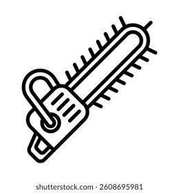 Chainsaw Vector Line Icon Design