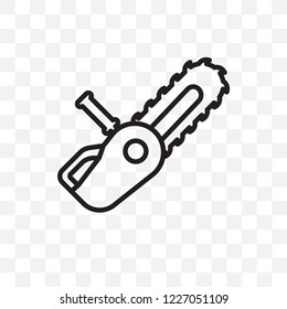 Chainsaw vector linear icon isolated on transparent background, Chainsaw transparency concept can be used for web and mobile